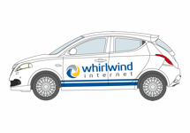 Lancia Ypsilon voorzien van Whirlwind-belettering